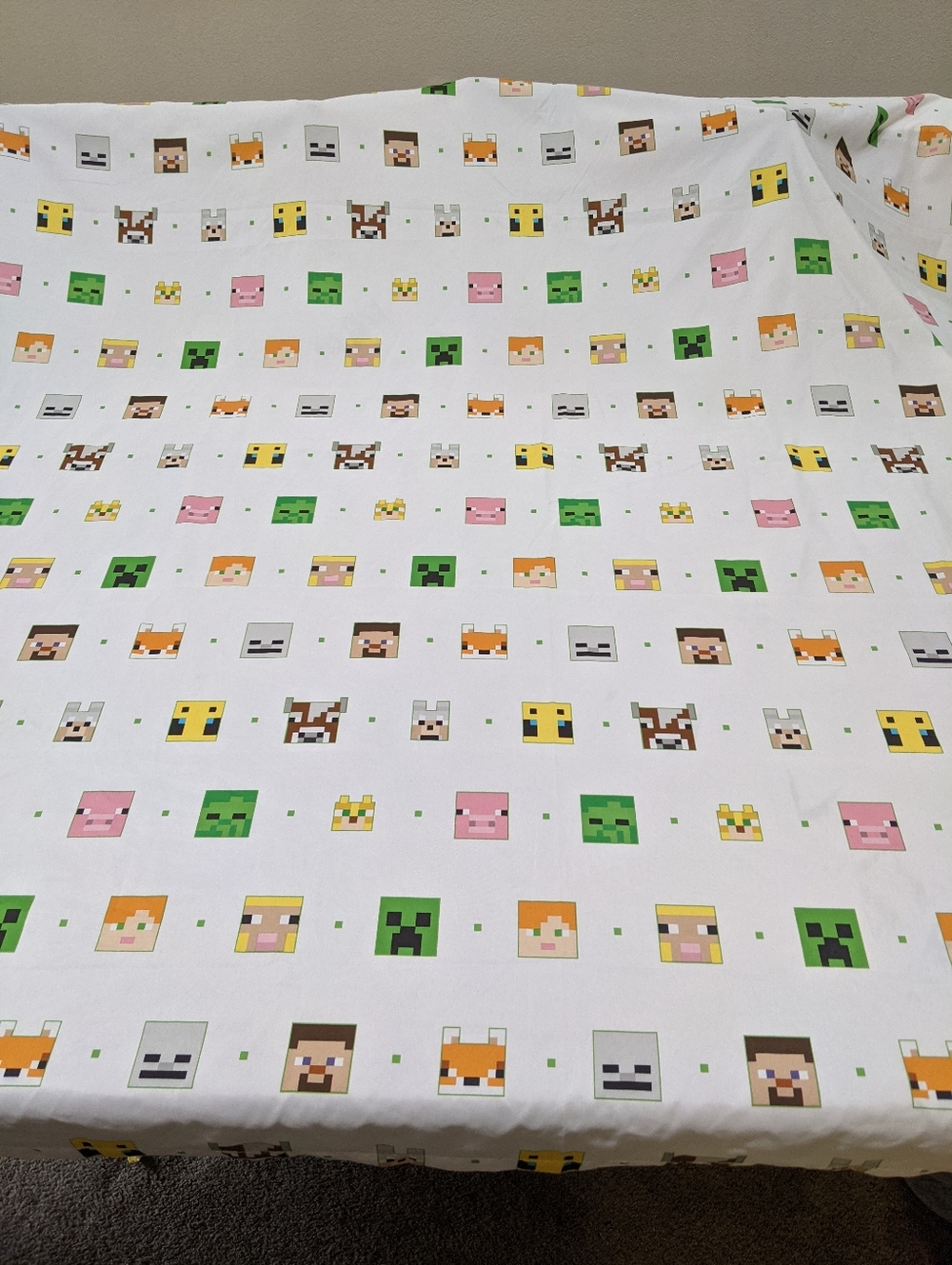 Sunny Side Up Minecraft Creeper & Animals Twin Sheet